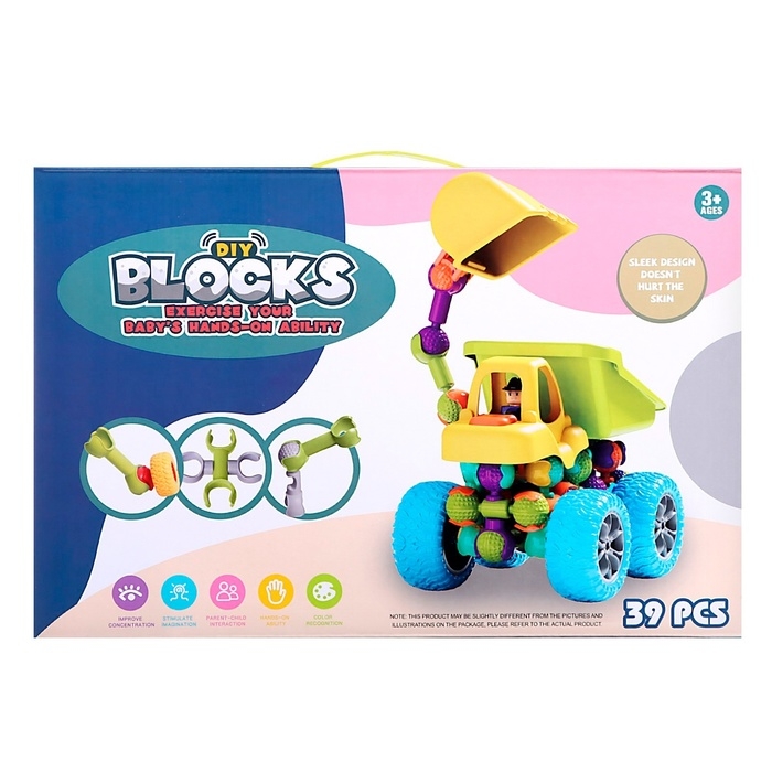 Конструктор шарнирный «Строительная техника», 39 деталей