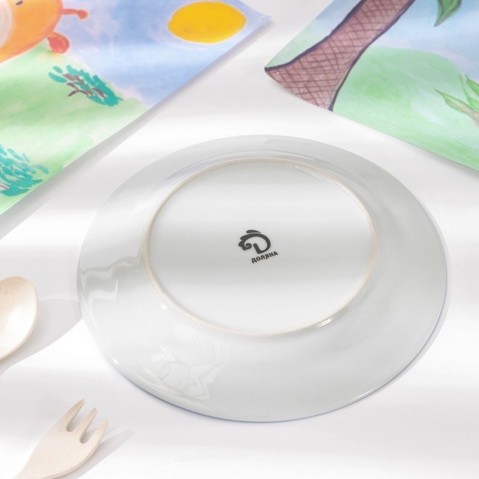 Набор детской посуды Доляна «Заяц футболист», 3 предмета: кружка 230 мл, миска 400 мл, тарелка d=18 см Набор детской посуды Доляна «Заяц футболист», 3 предмета: кружка 230 мл, миска 400 мл, тарелка d=18 см