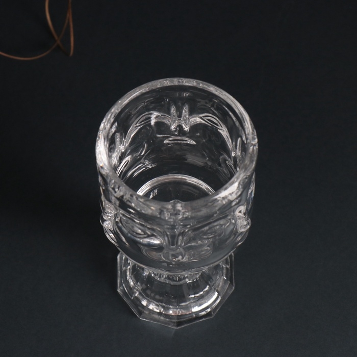 Подсвечник стекло на 1 свечу d=5 см Подсвечник стекло на 1 свечу d=5 см "Лица" прозрачный 7х7х12,5 см