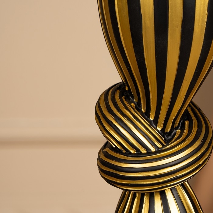 Подсвечник для одной свечи «Узел» цвет черно-золотой 39 х 10,5 х 10,5 см