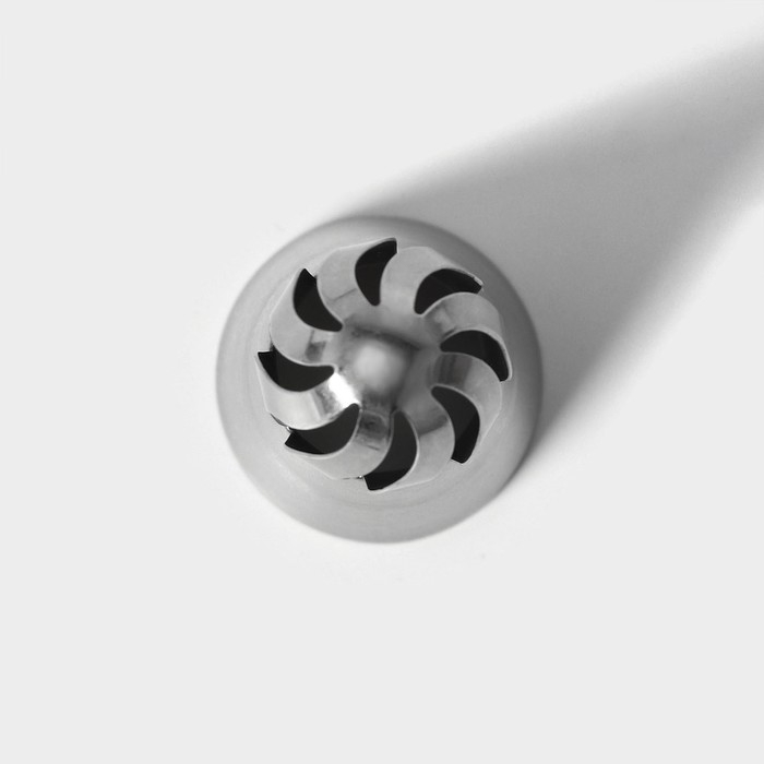 Насадка кондитерская «Сфера.Прорези изогнутые», d=3 см, выход 2,3 см, нержавеющая сталь Насадка кондитерская «Сфера.Прорези изогнутые», d=3 см, выход 2,3 см, нержавеющая сталь