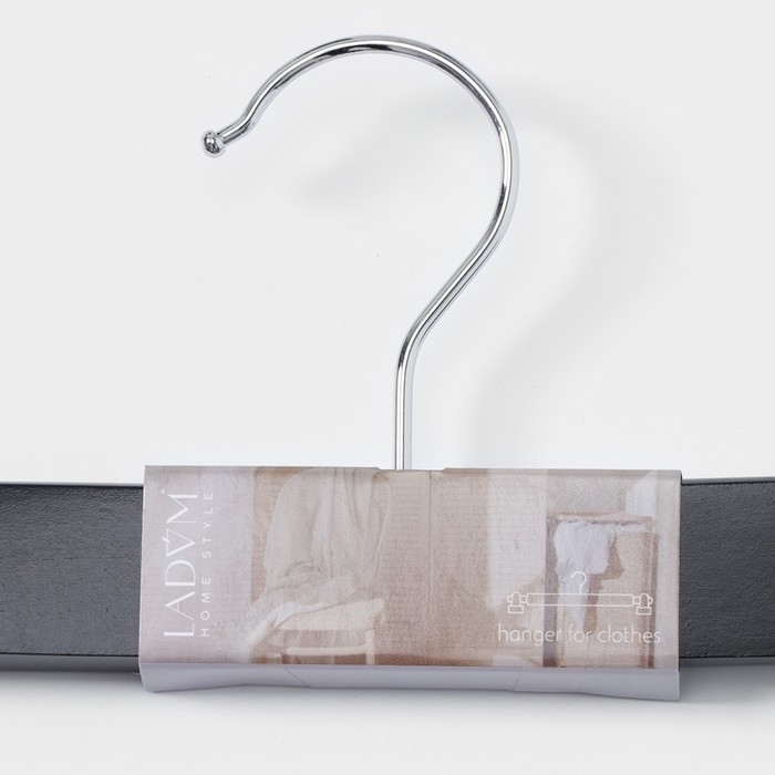 Вешалка для брюк и юбок LaDо́m Bois, 34×1,2×12,5 см, с зажимами, деревянная сорт А, цвет тёмное дерево Вешалка для брюк и юбок LaDо́m Bois, 34×1,2×12,5 см, с зажимами, деревянная сорт А, цвет тёмное дерево