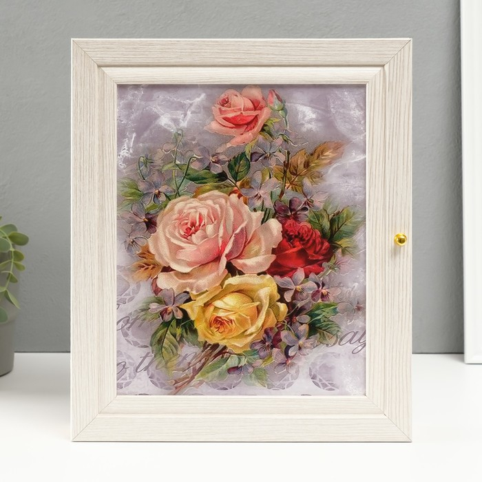 Ключница Ключница "Розы" молочный дуб 26х31 см МИКС