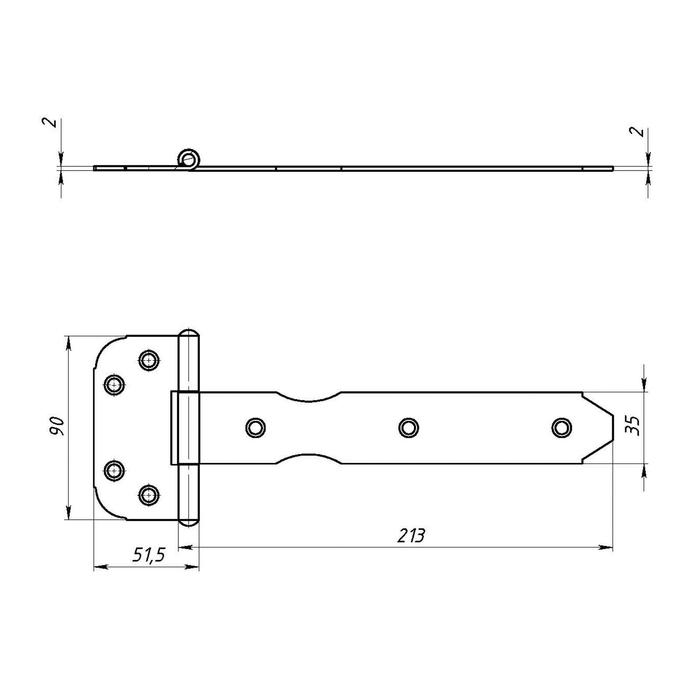 Петля стрела ПС-200, без покрытия Петля стрела ПС-200, без покрытия