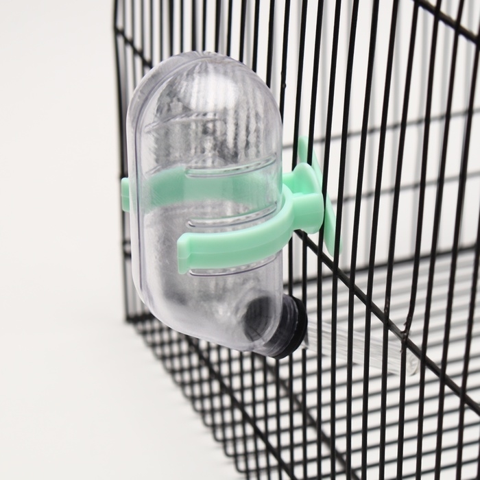 Поилка для грызунов, 60 мл, прозрачная с зелёным креплением Поилка для грызунов, 60 мл, прозрачная с зелёным креплением