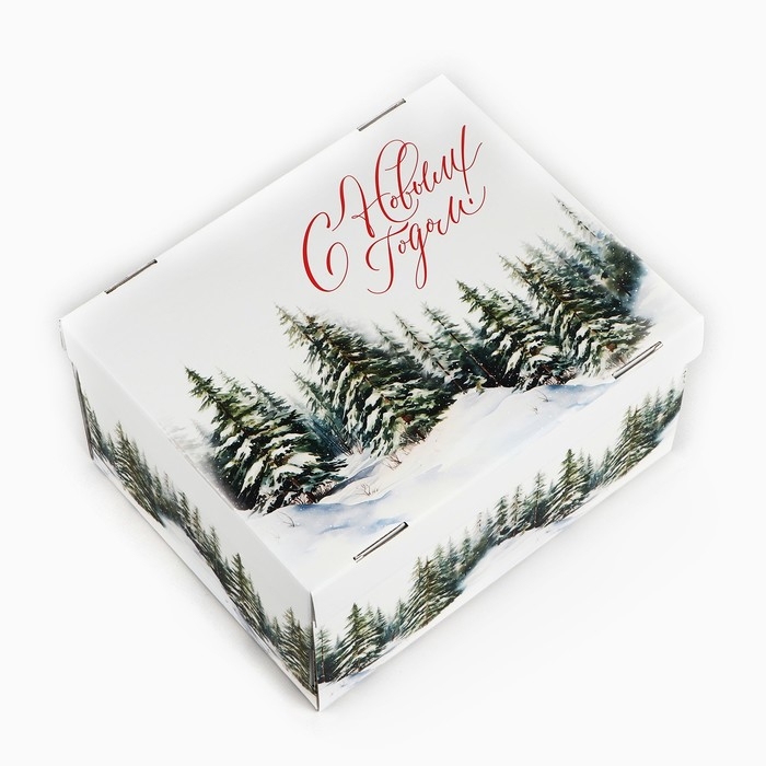 Коробка подарочная новогодняя складная «Зимний лес», 31.2 х 25.6 х 16.1 см, Новый год Коробка подарочная новогодняя складная «Зимний лес», 31.2 х 25.6 х 16.1 см, Новый год