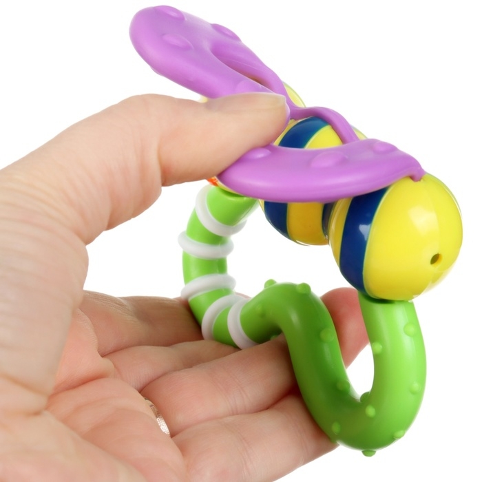 Погремушка «Бабочка» с эластичными элементами, в пакете, Крошка Я Погремушка «Бабочка» с эластичными элементами, в пакете, Крошка Я