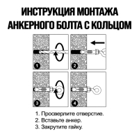 Анкерный болт ЛОМ, с кольцом, оцинкованный, 12х100 мм, 25 шт