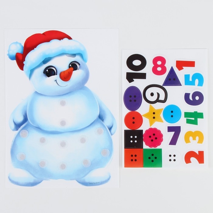 Новогодняя игра на липучках «Новый год! Снеговик. Учимся считать» Новогодняя игра на липучках «Новый год! Снеговик. Учимся считать»