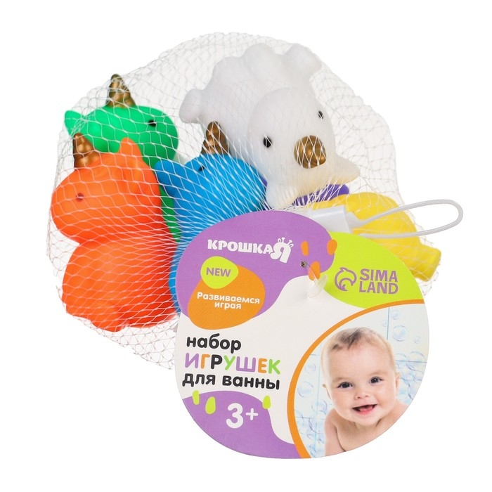 Набор резиновых игрушек для ванны «Единорожки», с пищалкой, 6 шт, Крошка Я Набор резиновых игрушек для ванны «Единорожки», с пищалкой, 6 шт, Крошка Я
