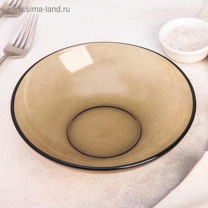 Тарелка глубокая стеклянная Basilico, 650 мл, d=18 см, цвет коричневый Тарелка глубокая стеклянная Basilico, 650 мл, d=18 см, цвет коричневый