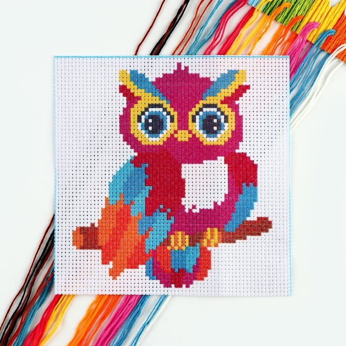 Вышивка крестиком для детей «Волшебная сова», набор для творчества, 15 х 15 см Вышивка крестиком для детей «Волшебная сова», набор для творчества, 15 х 15 см