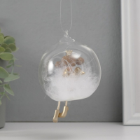 Сувенир полистоун "Ангелочек-принцесса пушок в шарике" 9х8,5х8,5 см