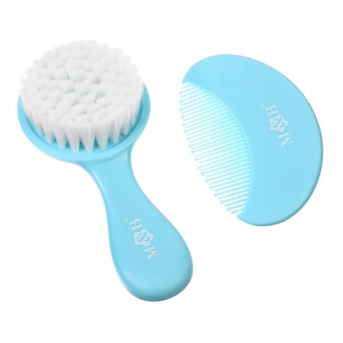 Расчёска детская + массажная щётка для волос, от 0 мес., цвет бирюзовый Расчёска детская + массажная щётка для волос, от 0 мес., цвет бирюзовый