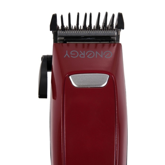Машинка для стрижки ENERGY  EN-708, 10 Вт, 3/6/9/12 мм, нерж. сталь, 220 В, красно-чёрная