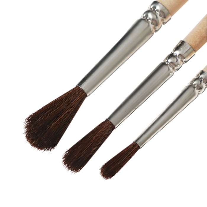 Набор кистей Пони 3 штуки, Calligrata №2 (круглые №: 2, 3, 4), деревянная ручка Набор кистей Пони 3 штуки, Calligrata №2 (круглые №: 2, 3, 4), деревянная ручка