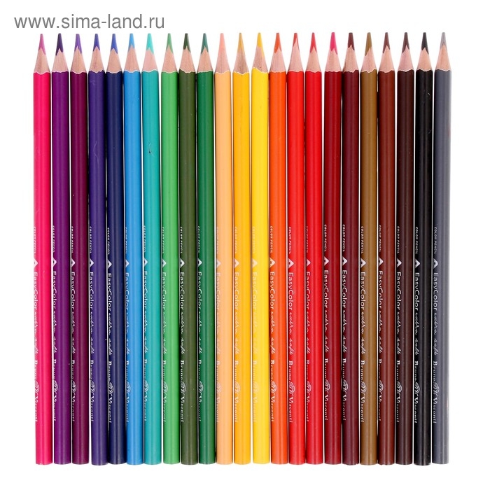 Карандаши 24 цвета BrunoVisconti Easycolor, трёхгранные Карандаши 24 цвета BrunoVisconti Easycolor, трёхгранные