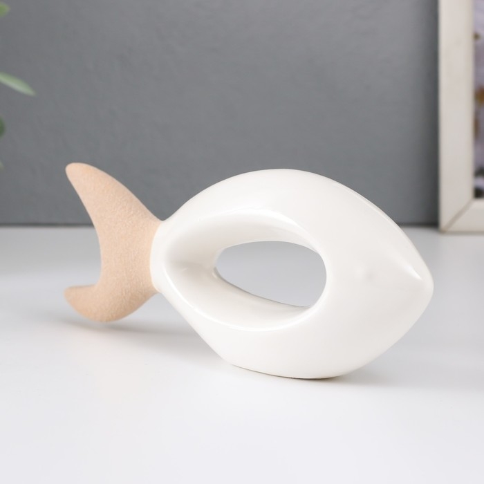 Сувенир керамика Сувенир керамика "Рыбка" песочно-белая 17х3,8х5,8 см