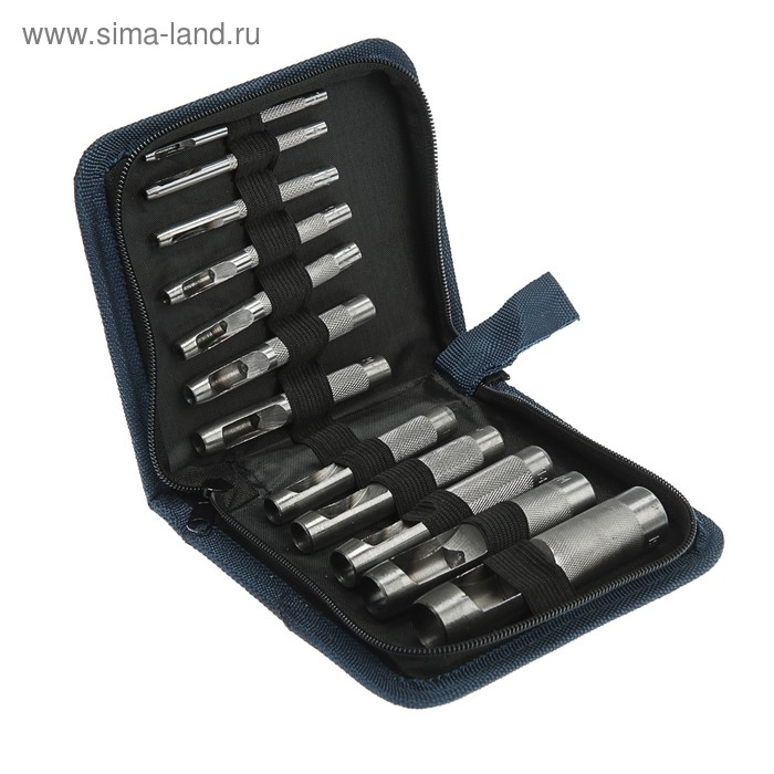 Набор пробойников для кожи  Набор пробойников для кожи "Сибртех" 18312, 3-19 мм, 12 шт., чехол