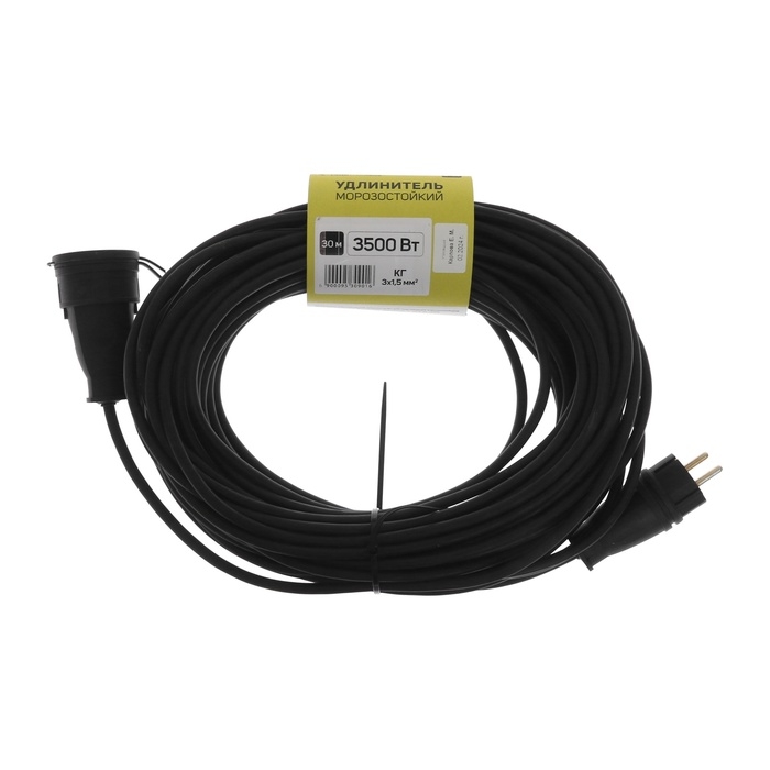 Удлинитель морозостойкий Luazon Lighting ECO, 1 розетка, 30 м, 16 А, КГ 3х1.5 мм2,с з/к,IP44 Удлинитель морозостойкий Luazon Lighting ECO, 1 розетка, 30 м, 16 А, КГ 3х1.5 мм2,с з/к,IP44