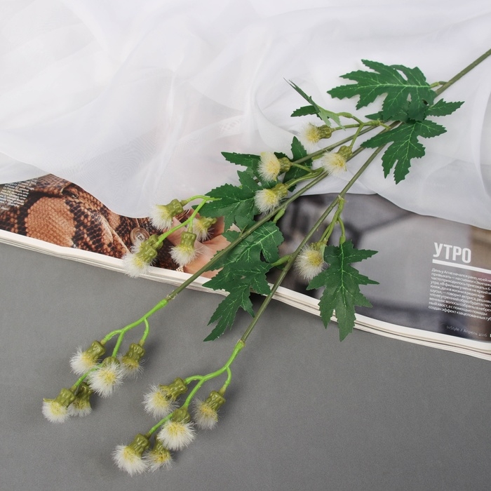 Цветы искусственные  Цветы искусственные "Мимоза садовая люкс" 60 см, белый