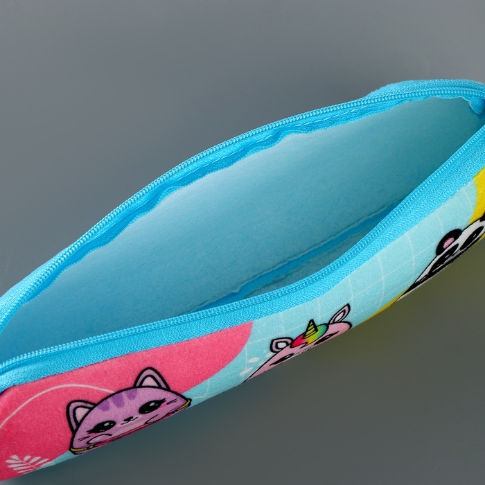 Пенал школьный мягкий Пенал школьный мягкий "Зверята", 6,5*20 см