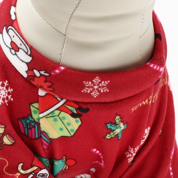 Новый год. Кофта новогодняя для животных  Новый год. Кофта новогодняя для животных "Подарки", размер L, красный (ДС 35, ОГ 45 см)