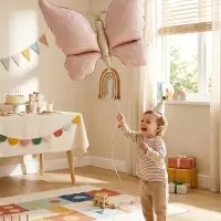 Воздушный шар фольгированный 37" "Нежная бабочка" розовый сатин