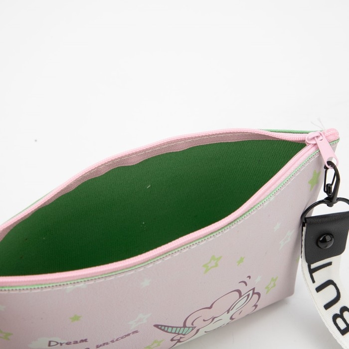 Косметичка на молнии, с ручкой, цвет розовый