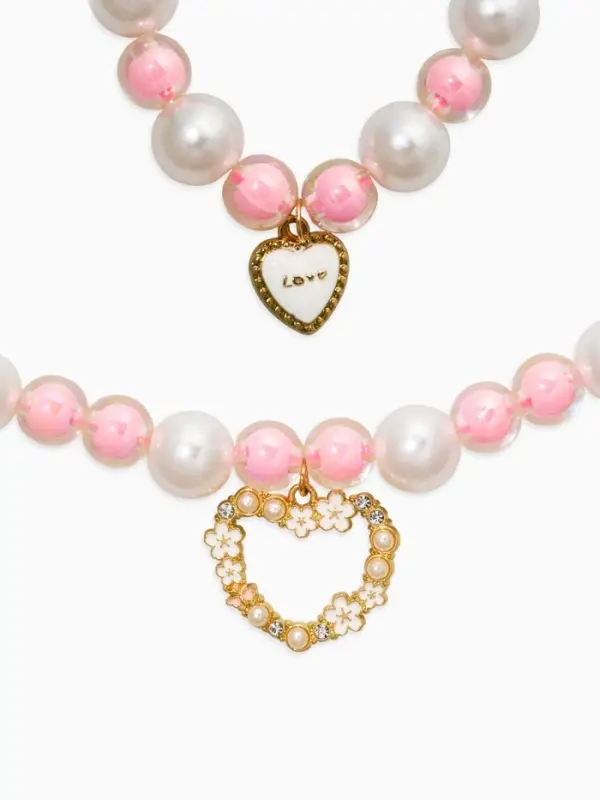 Набор детских украшений &laquo;Выбражулька. Нежность&raquo;, 4 предмета: клипсы, кольцо, бусы, браслет, розовый, белый