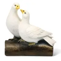 Садовая фигура из полистоуна &laquo;Голуби Пара на трубе&raquo;, 25&times;14&times;22 см