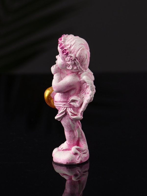 Фигура "Ангел с сердцем" 8,5х3,5 см, розовый