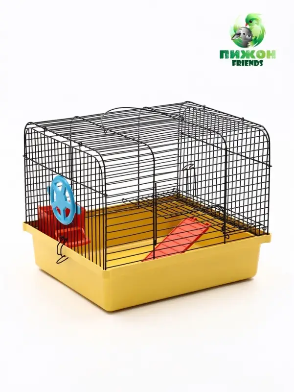Клетка для грызунов "Мини" одноярусная, 29 x 25 х 24 см, желтый