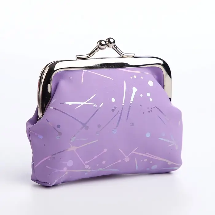 Кошелёк-монетница, на фермуаре, 9&times;1.5&times;6.5 см, с перламутровым принтом, МИКС