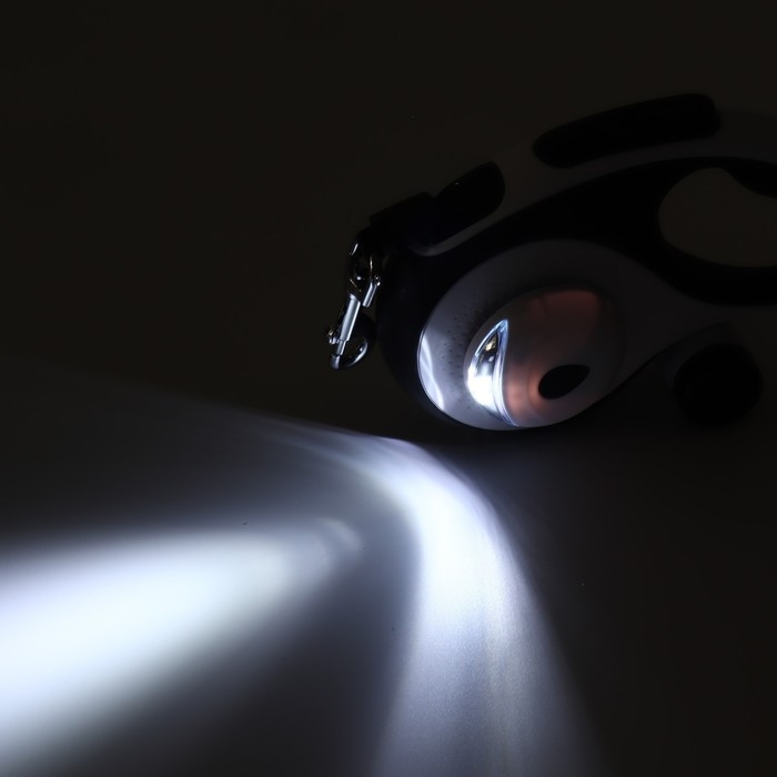 Рулетка Пижон Premium со светодиодным фонариком, контейнером под пакеты, лента 5 м, до 50 кг