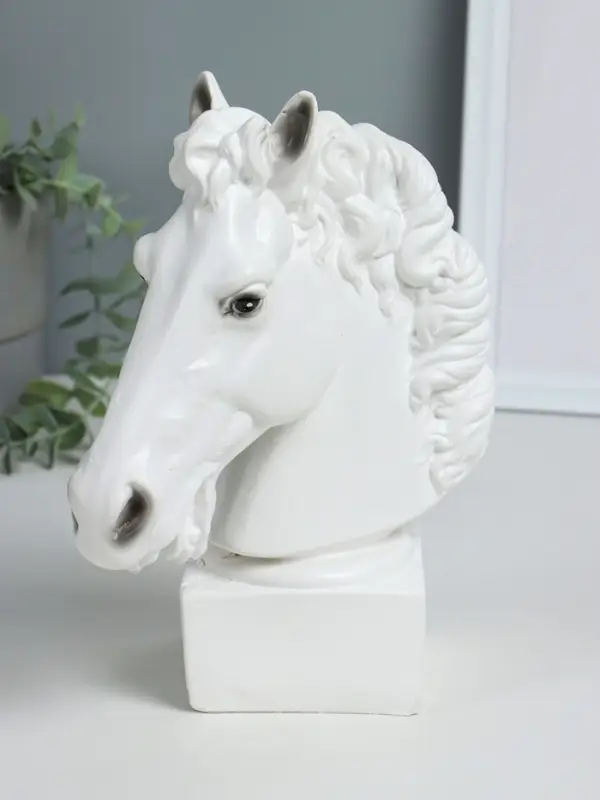 Копилка "Голова коня"  высота 25 см, белый