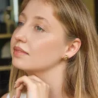 Набор серьги "Сердце" нежность, цвет золото