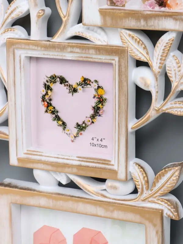 Фоторамка - коллаж на 9 фото с часами настенными &laquo;Семейное дерево&raquo;, бесшумные, 51.5&times;65 см