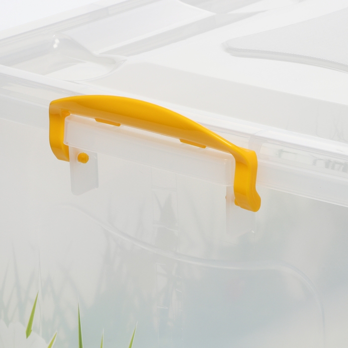 Контейнер для хранения с крышкой «Hide box. Трава», 50 л, 60×38×31 см, на колёсиках, МИКС Контейнер для хранения с крышкой «Hide box. Трава», 50 л, 60×38×31 см, на колёсиках, МИКС