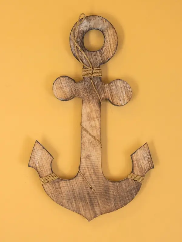 Декор интерьерный "Якорь" дерево 23х2х40 см, цв. сине-коричневый