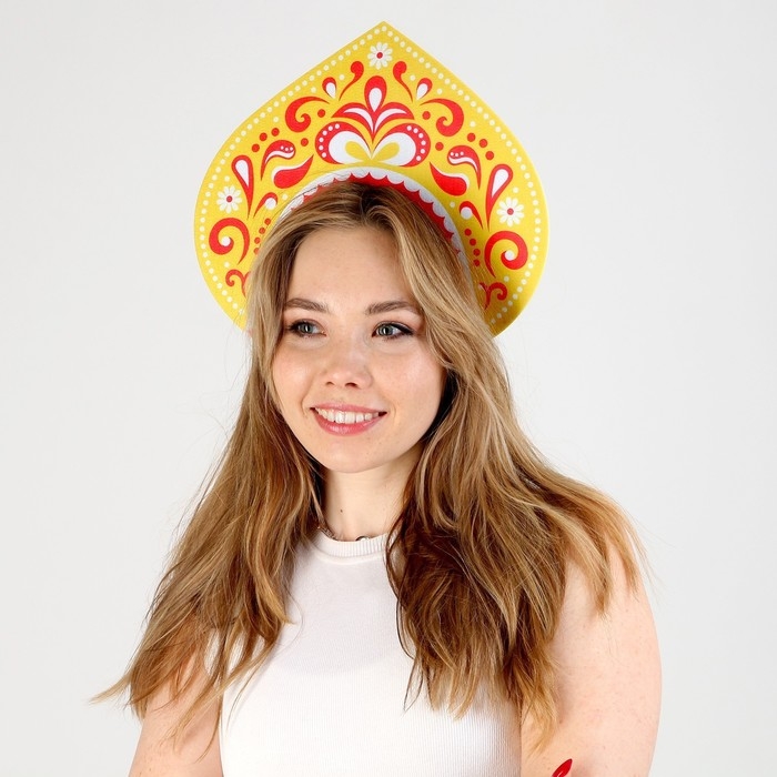 Карнавальный кокошник «Царица» из фетра Карнавальный кокошник «Царица» из фетра