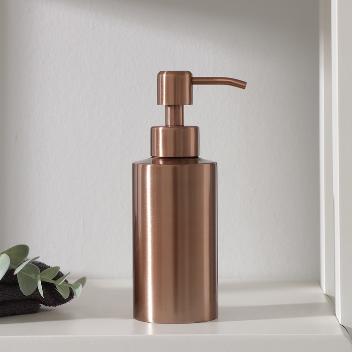 Дозатор для жидкого мыла, 250 мл, нержавеющая сталь, цвет бронза Дозатор для жидкого мыла, 250 мл, нержавеющая сталь, цвет бронза