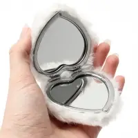 Зеркало складное с мехом, d=8 см, белое
