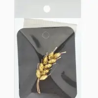 Брошь &laquo;Колосок&raquo; малый, цвет жёлтый в золоте