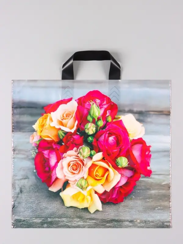 Пакет &laquo;Волшебный букет&raquo;, полиэтиленовый с петлевой ручкой, 38&times;34 + 3 см, 70 мкм