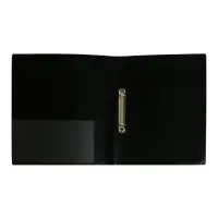 Папка на 2 кольцах А4, Calligrata, 27 мм, 700 мкм, внутренний и торцевой карман, черная