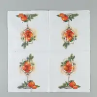Салфетки новогодние бумажные &laquo;Мандариновое настроение&raquo;, 33&times;33, 2 слоя, 20 шт.