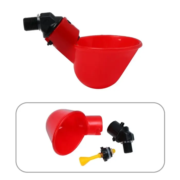 Поилка чашечная для домашней птицы, со штуцером под трубку 10 мм, Greengo Поилка чашечная для домашней птицы, со штуцером под трубку 10 мм, Greengo