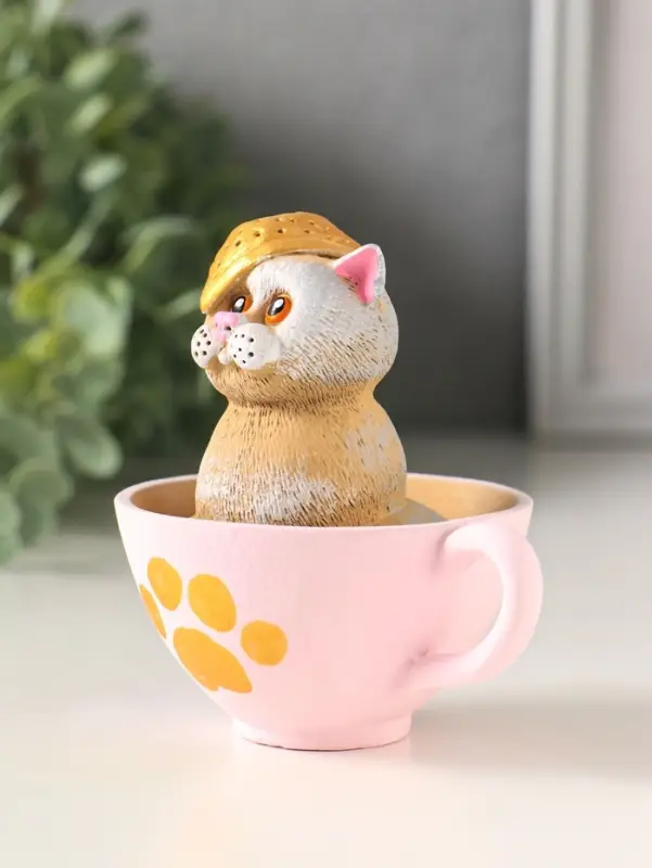 Фигурка &laquo;Котик в чашке&raquo;, 10&times;9&times;7.5 см