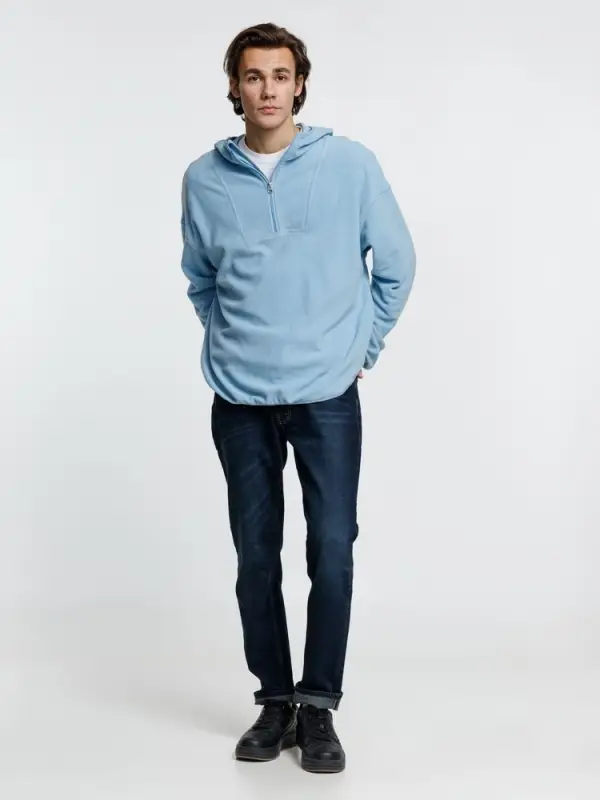 Анорак флисовый унисекс Fliska, голубой, размер M/L Анорак флисовый унисекс Fliska, голубой, размер M/L